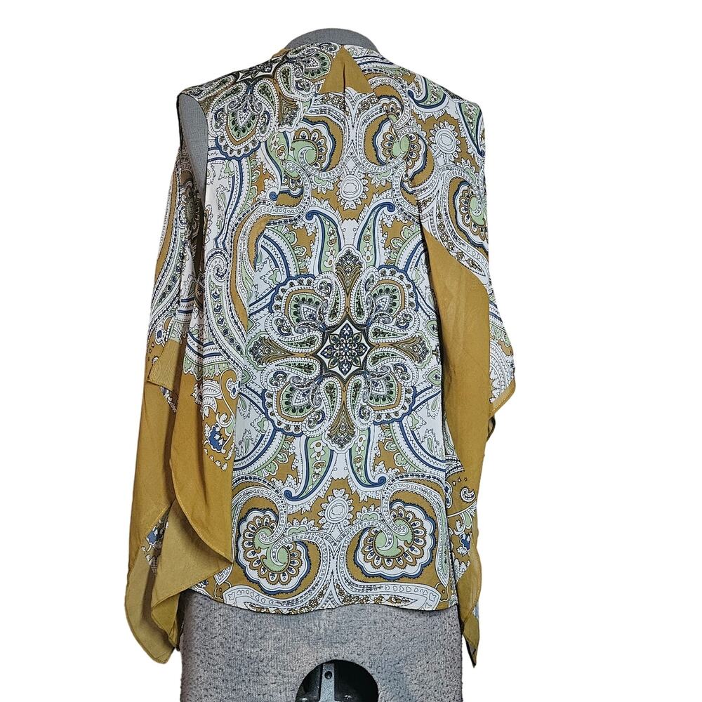 Karen Zambos Sheer Paisley Blouse Size Small - Picture 2 of 3